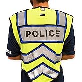 FIRE NINJA - Ultrabright Safety Police Vest | Class 2 Reflective - High Visibility - Double Breakaway Zipper