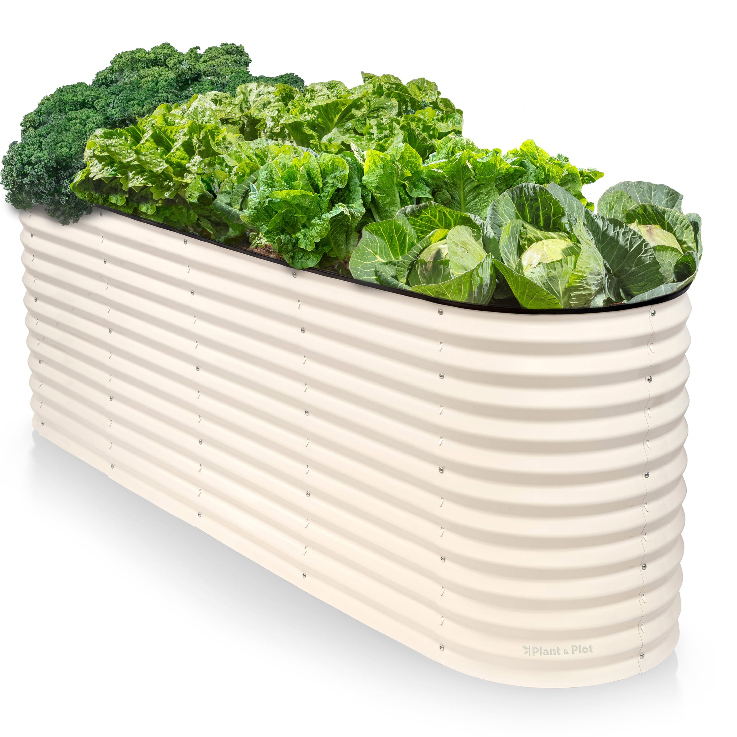 9-in-1 Galvanized Raised Garden Beds Outdoor // 8×2×2.5 ft Modular Planter for Gardening, Vegetables, Flowers // 32" Extra Tall Metal Raised Garden Bed (White) // Patented Design Planter Box Image