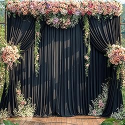 6 Panels Black Backdrop Curtains for Wedding Party