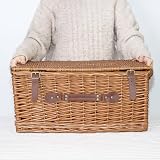 Wickerfield Large Honey Wicker Gift Basket with Lid & Handle - Picnic Hamper view 6