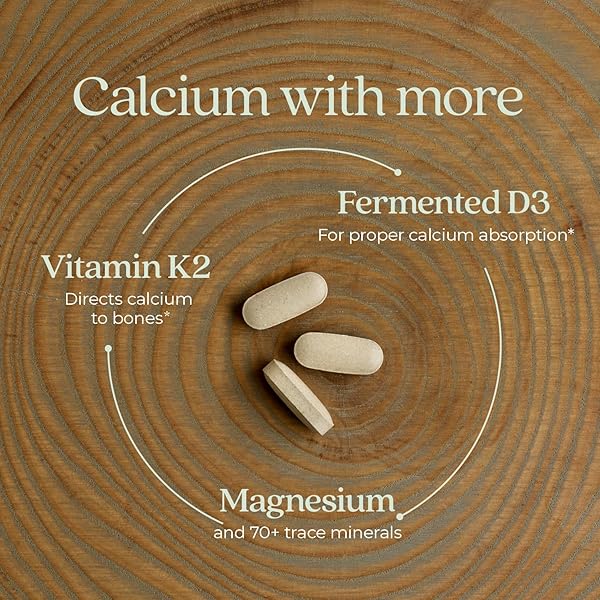 NEW CHAPTER CALCIUM SUPPLEMENT – BONE STRENGTH ORGANIC CALCIUM WITH MAGNESIUM, VITAMIN D3+K2, 70+ TRACE MINERALS FOR BONE HEALTH, GLUTEN FREE, EASY TO SWALLOW SLIM TABLETS – 180 COUNT