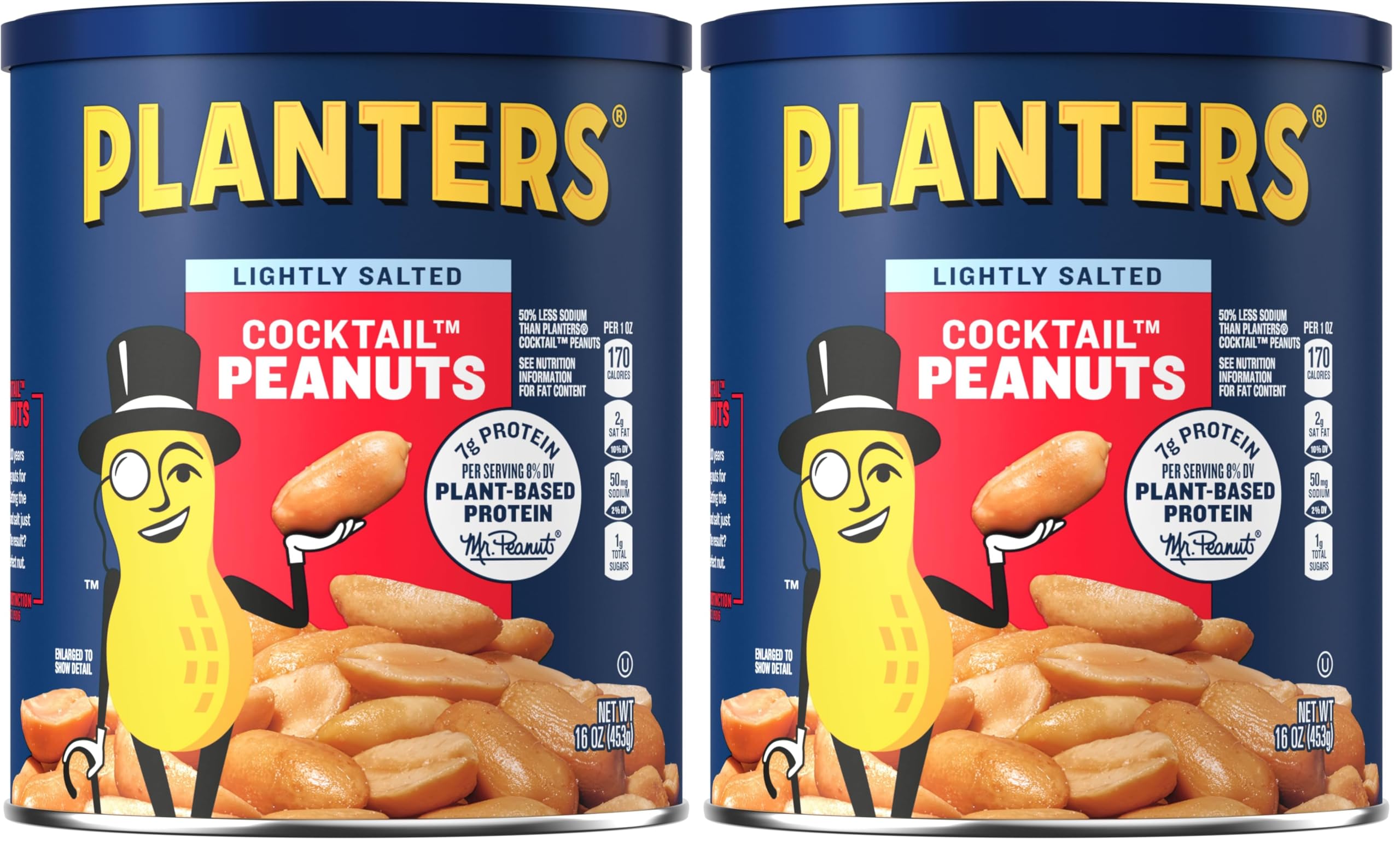 PLANTERS Dry Roasted Peanuts, Plant-Based