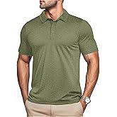 MAGCOMSEN Men's Polo Shirts Short Sleeve Moisture Wicking Lightweight Athletic Casual Collared Golf Shirt