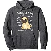 Anatomy Of A Pug Funny Pug Owner Pug Saying Pug Parent Pullover Hoodie