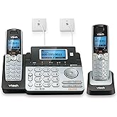 VTech DS6151-2 2 Handset 2-Line Cordless Phone System for Home or Small Business with Digital Answering System &amp; Mailbox on Each line, Silver