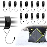 RunNico 14Pcs Ice Fishing Shelter Coat Hooks-Heavy Duty Ice Fishing Shelters Accessory for Ice Fishing Tent Outdoor Camping H