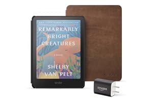 Amazon Kindle Colorsoft Essentials Bundle including Kindle Colorsoft (16 GB) â€“ With color display - Black, Premium Leather Cover-Walnut and Power Adapter