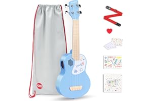 PICKAPICK 21" Soprano Ukulele for Kids with Gig bag, Lesson Book, Greeting Card, Felt Pick and Ukelele Strap (Sky Blue)