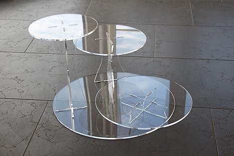 Tortenständer Rund Tortenetagere Acryl Etagere Hochzeit 3 Etagen Plexiglas Acryl Ø 20 25 30cm