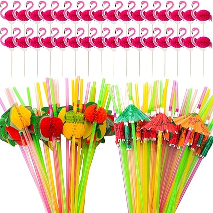 Amazon Com 150 Pieces Hawaiian Beach Cocktail Luau Party