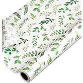 American Greetings 175 sq. ft. Reversible Wrapping Paper for Weddings, Bridal Showers, Anniversaries, Birthdays and All Occasions, Greenery and Damask (1 Roll, 30 in x 70 ft.)