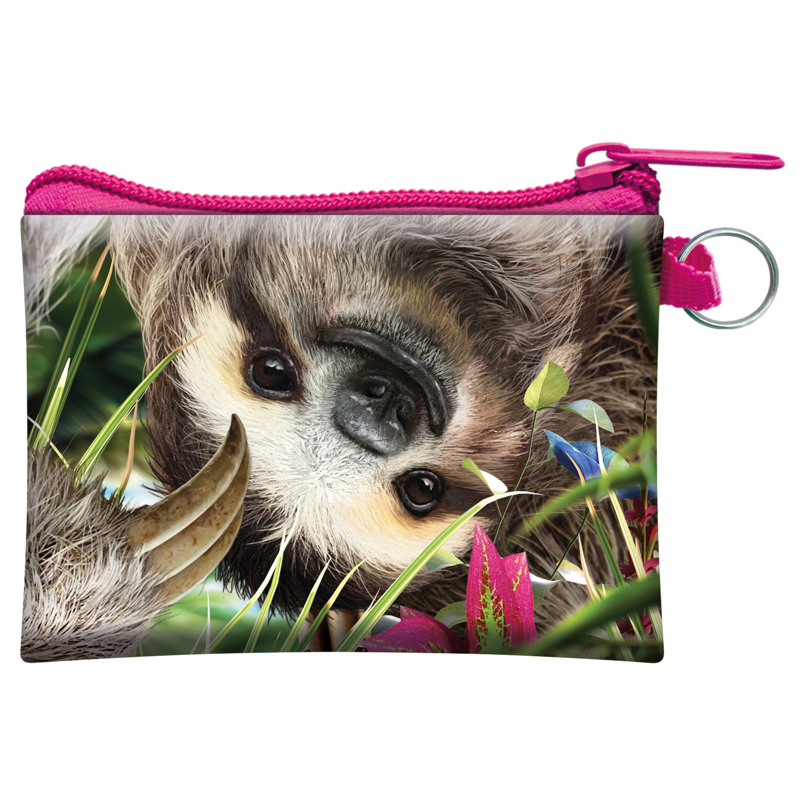 3D LiveLife Coin Purse – Hangin' Around from Deluxebase. Lenticular Sloth Themed Wallet Featuring Secure Zip, Compact Design for Cash and Card Storage. Perfect Wild Animal Gift.