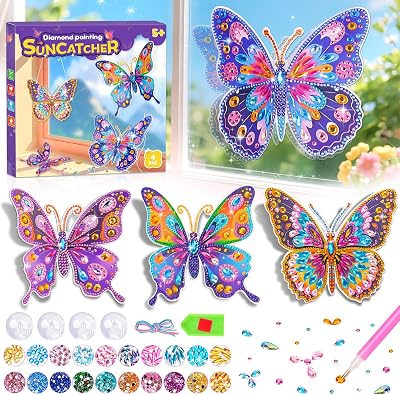 Hollivi Diamond Painting Kit for Kids 3D Butterfly Art Craft Gift Girls 5-12