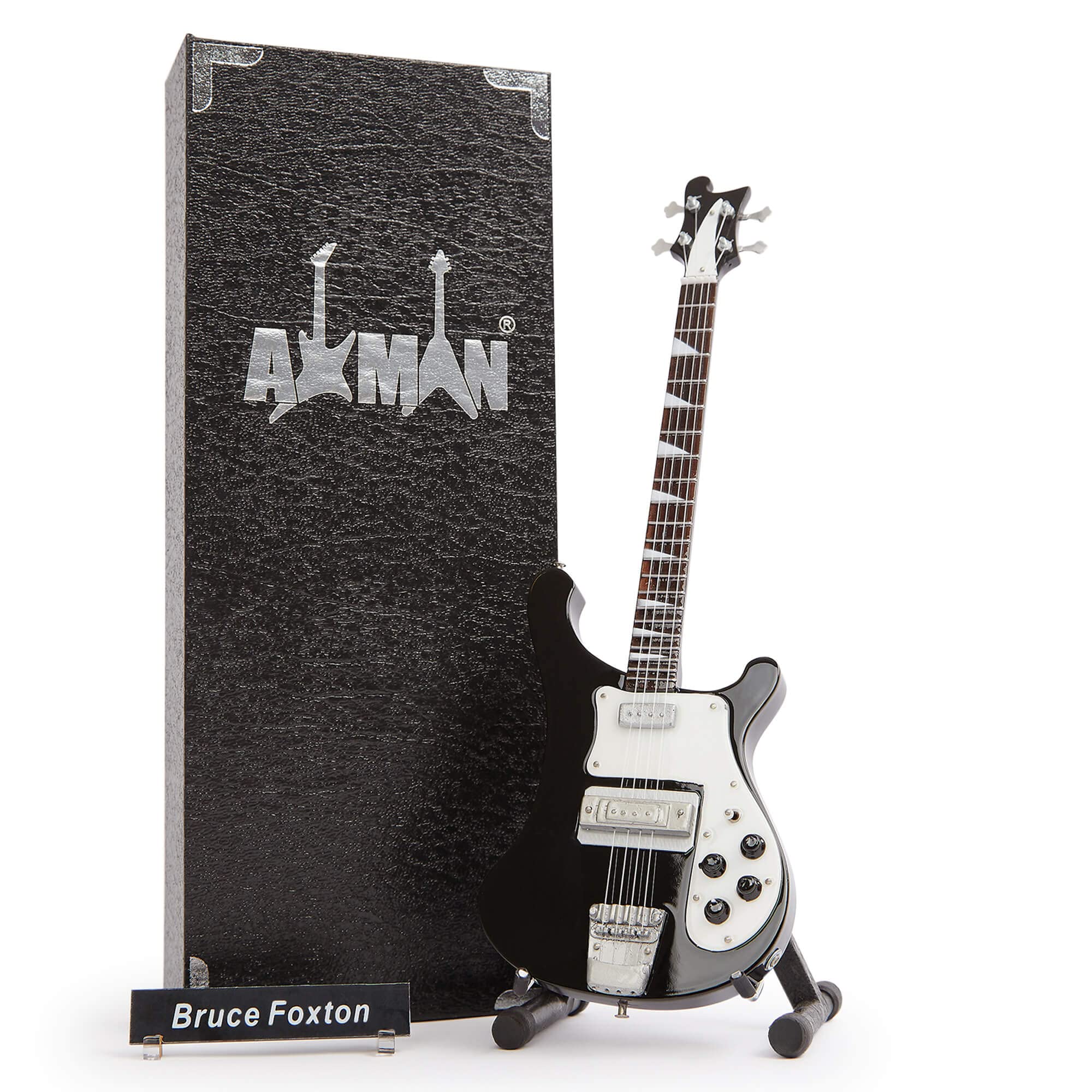 Axman Bruce Foxton - Miniature Guitar Replica - Music Gifts - Handmade Ornamental 1/4 Scale - Includes a Display Box, Name Tag and Miniature Guitar Stand