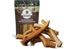 WhiteTail Naturals Deer Antlers for Dogs (1 lb Bulk Pack) Premium Antler Chews for Medium to Large Dogs – Grade A, Wild Sourced & Naturally Shed (Approx. 4-5 Count)