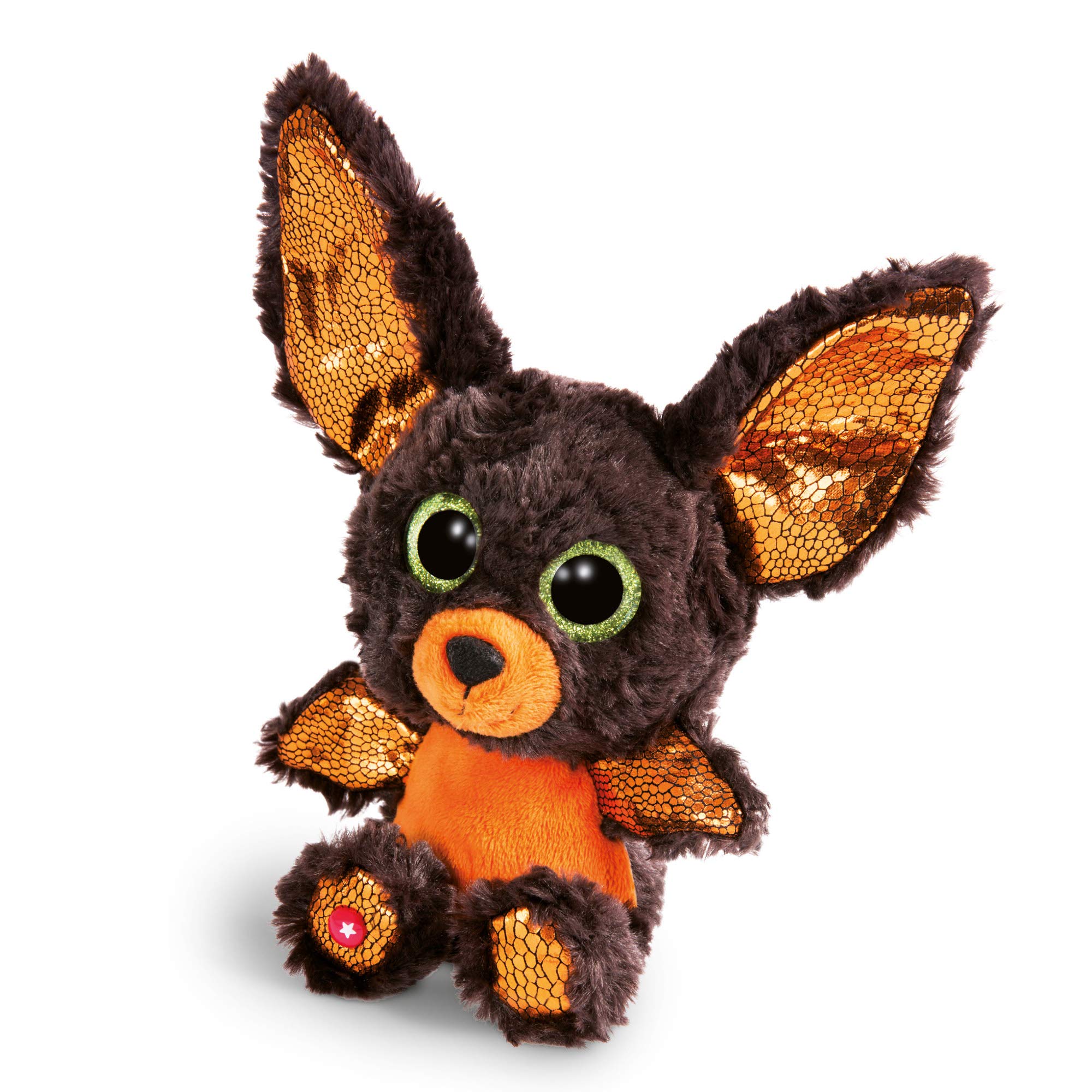 NICI 46304 GLUBSCHIS Cuddly Soft Toy bat Wakiki 15cm, Black