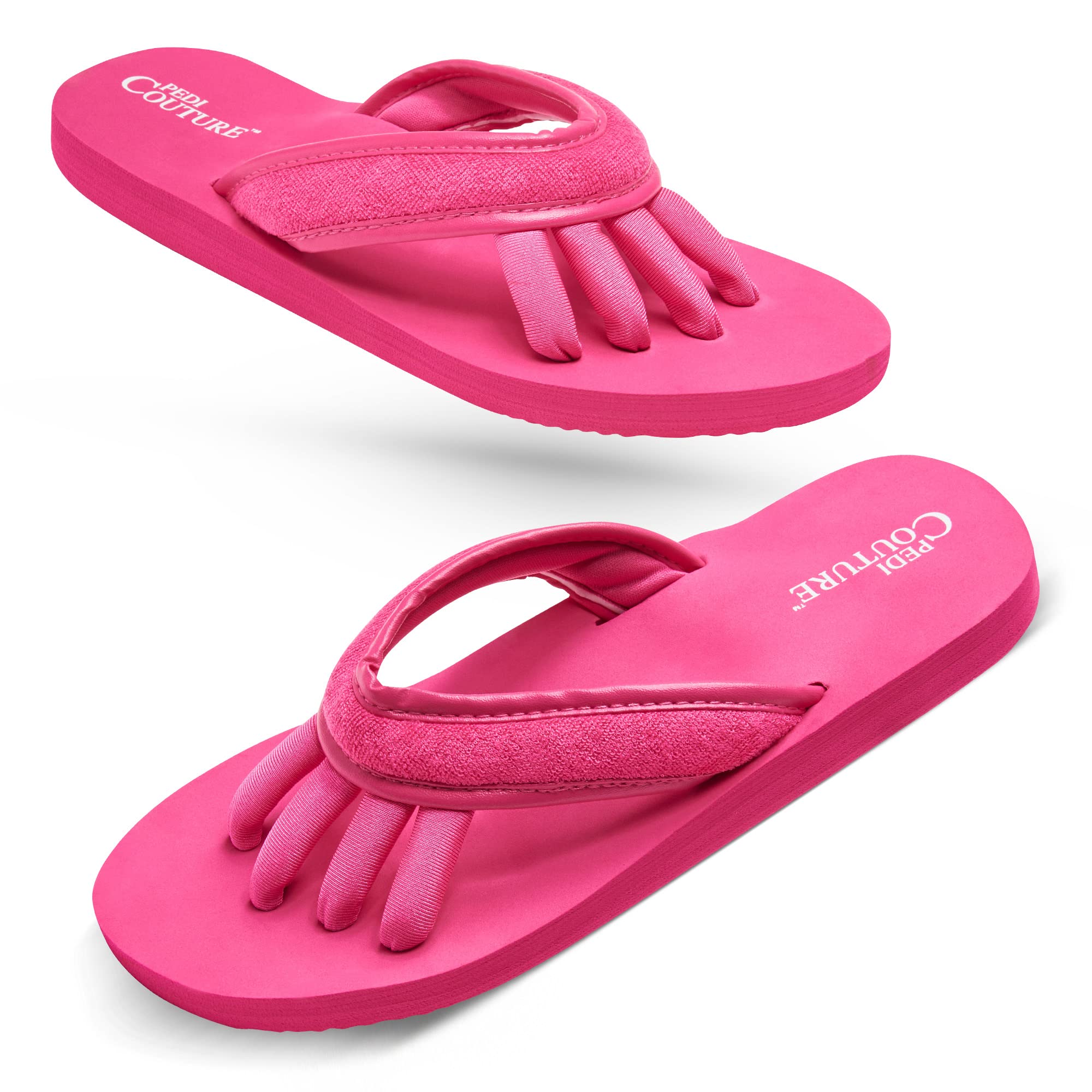 Photo 1 of Pedicure Sandals with Built In Toe Separators for Women - Comfortable Spa Style Flip Flops for Home, Salon, Yoga & Gym Use - Ideal for Nail Drying & Foot Wellness (Fuchsia-M)