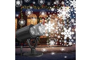 Rovmiment Christmas Projector Lights Outdoor, Snowflake Lights Night, Christmas Dynamic Snow Lamp Projection, Xmas Holiday Indoor Party Decor, Waterproof Snow Flake Projector Light Home Decorations