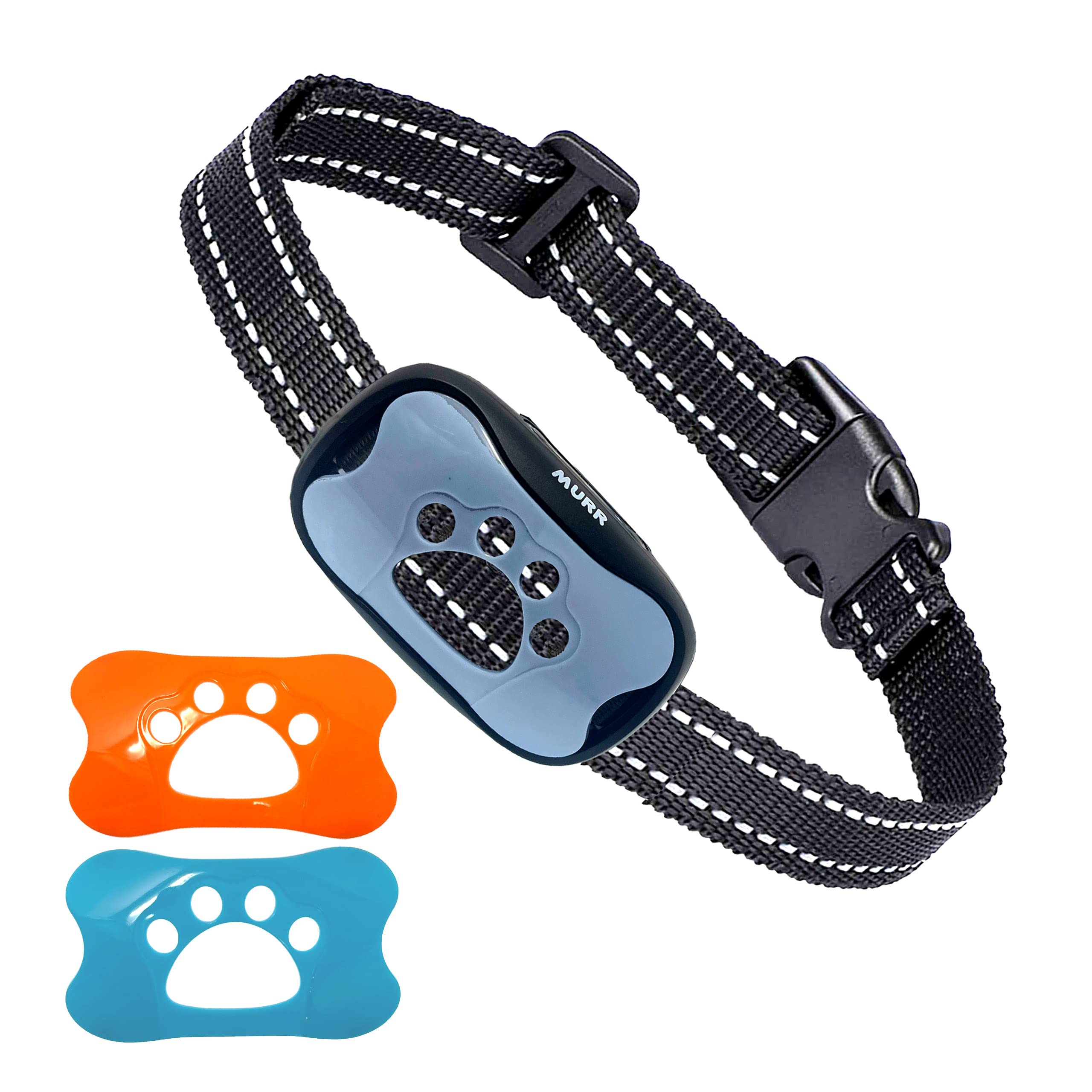 Murr Anti Bark Collar for Dogs, No Barking Collar with Vibration & Sound, Waterproof & Adjustable, Training Collar for Small, Medium & Large Dogs – Battery Included
