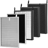 5 Pack Replacement Filter Set Compatible with Nuwave OxyPure | Compatible with Nuwave OxyPure 47001,47002,47003,47004 Air Purifier for 1 SS Pre,1 Ozone Removal,3 HEPA/Carbon Filters