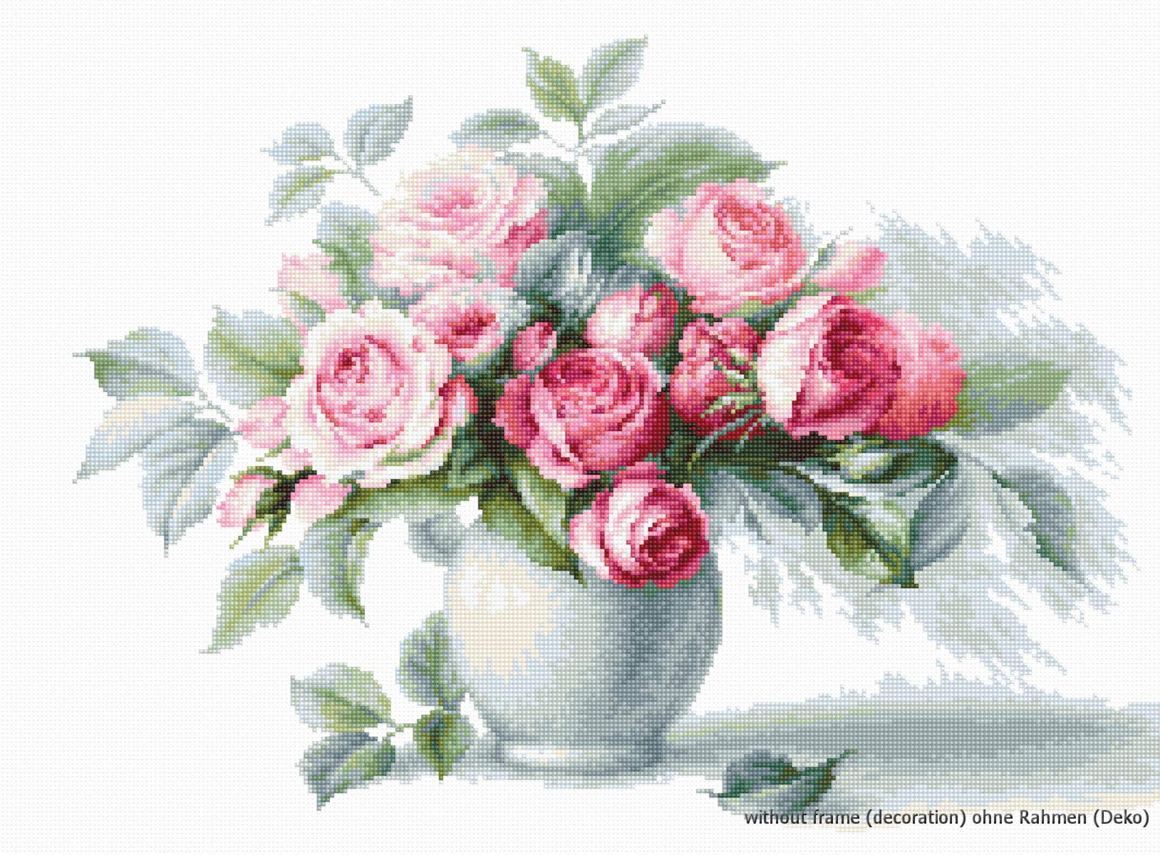Luca-S Etude with Roses Counted Cross Stitch Kit, Multi-Colour