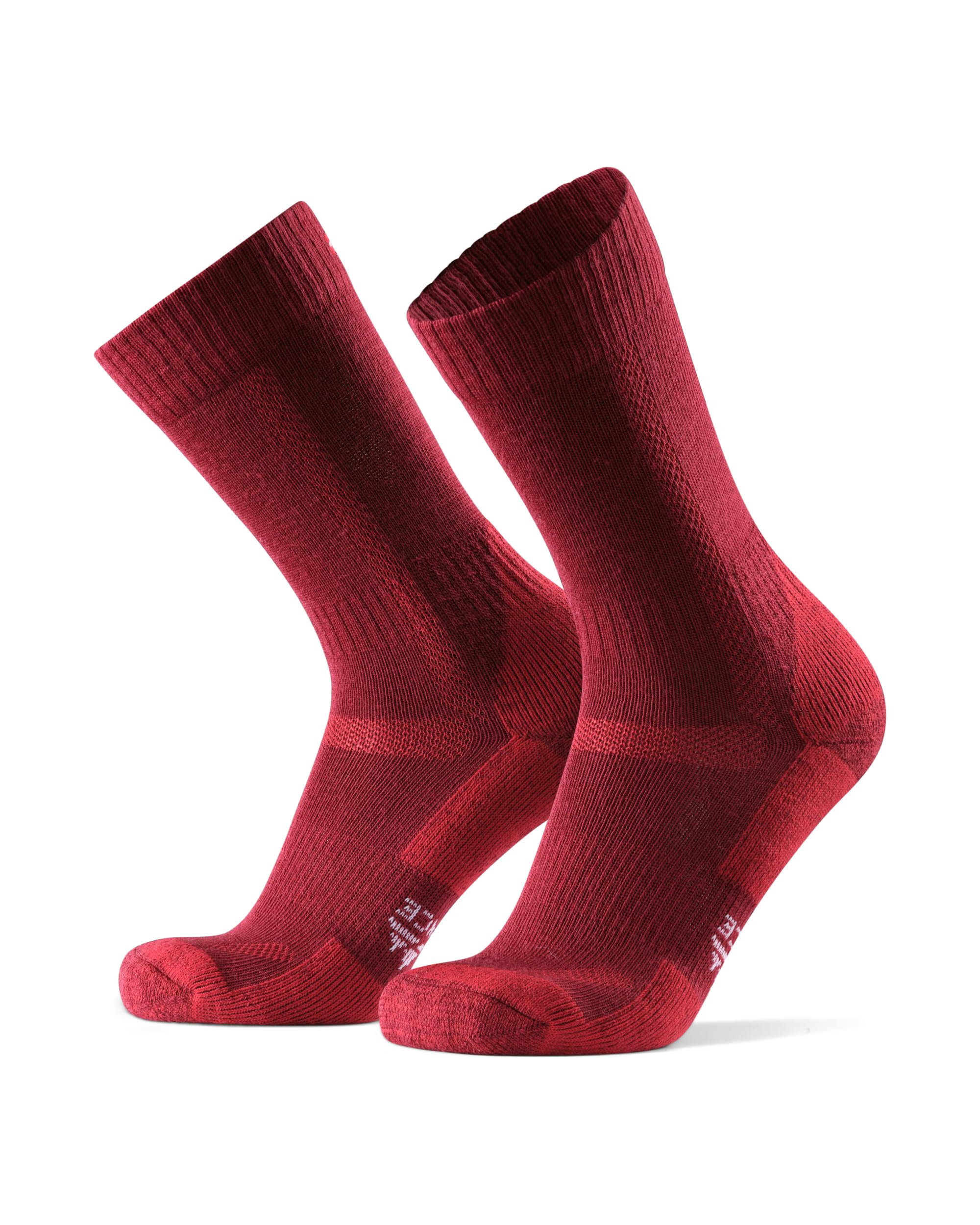 DANISH ENDURANCE Hiking Socks, Breathable Merino Wool Walking Socks, for Men & Women, Unisex, Wine Red, 3-5