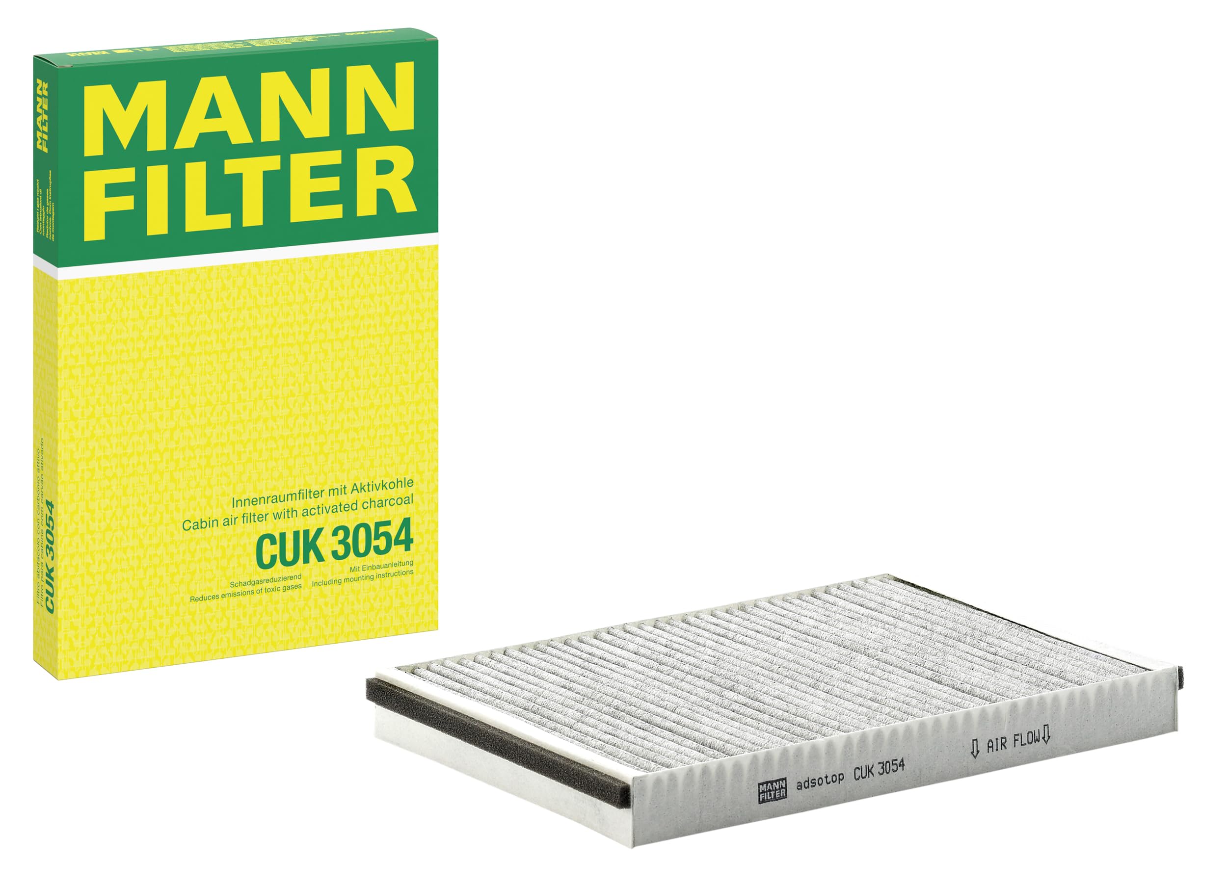 MANN-FILTER CUK 3054 Cabin Air Filter - Pollen Filter with Activated Carbon - for Cars + Transporters