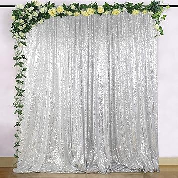 Amazon Com 6ftx6ft Sequin Backdrop Silver Shimmer Holiday Fabric Backdrops Sequin Photography Photo Booth Curtains 6ftx6ft Silver Camera Photo