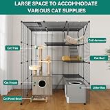YITAHOME 4 Tier Cat Cage Indoor Outdoor Catio with Hammock 104x72x140 cm view 5