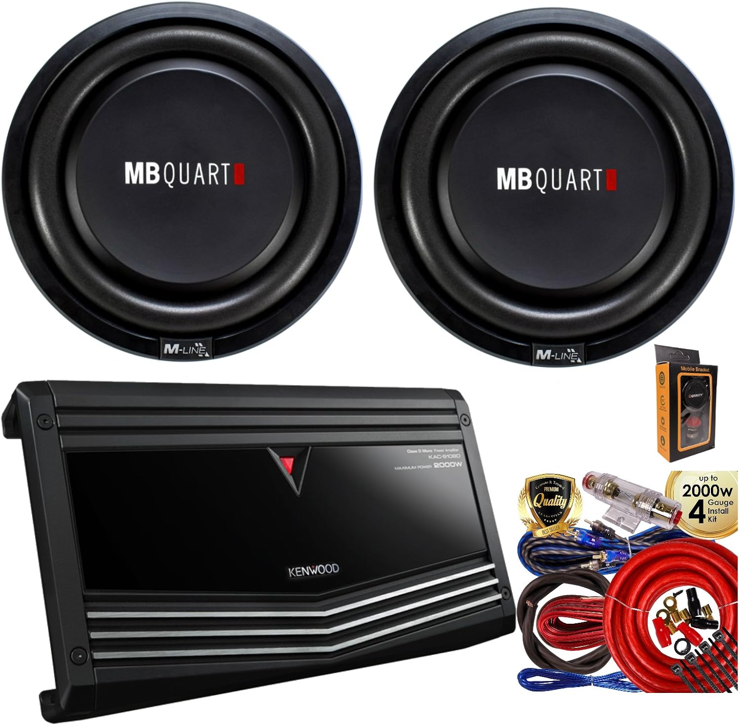 Kenwood KAC9106D 2000 Watt Monoblock Class D Car Audio Power Amplifier + (2) MB