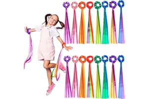 Kugliwa 16 Pcs Rainbow Dance Ribbons Girls Wrist Ribbons Rainbow Rhythm Streamers for Kids Gift Music Classroom Gymnastics Da