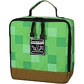 JINX Minecraft Creeper Block Insulated Kids School Lunch Box, Green, 8.5" x 8.5" x 4"