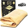 XamPro - Professional 4.5 sq ft English Premium Natural Chamois - Clean Like a pro with Our Biggest and Best Chamois - Superb Drying Capacity Easy, Streak Free Finish - Made in The UK