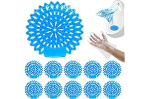 BARAVI 10 Pack Urinal Screen Deodorizer, Modern Industrial Fresh 3D Wave Anti-Splash Urinal Cakes Deodorizer with Gloves for Toilet, Bathroom, Office, Hotels, School and Stadium (10PCS)