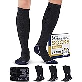 Pembrook Light Compression Socks for Men & Women - 3 Pairs | 8-15 mmhg Compression Dress Socks for Men | Support Socks