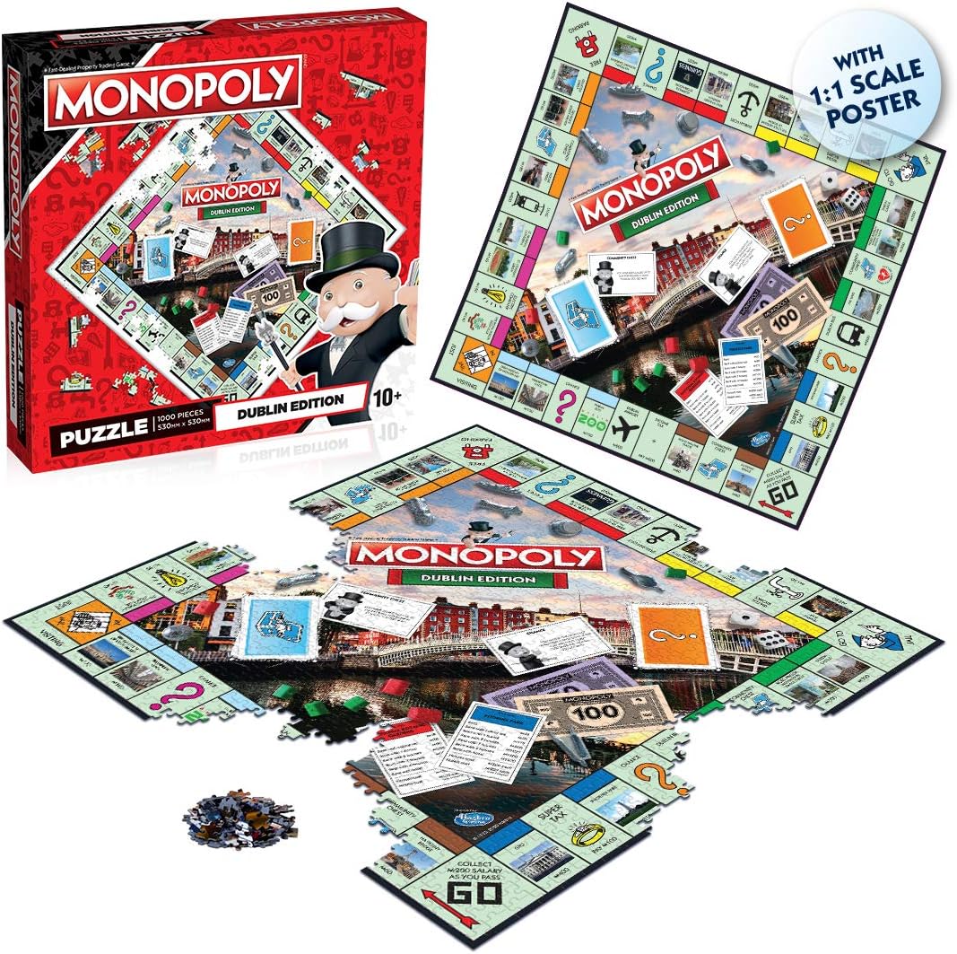 Winning Moves Dublin Monopoly 1000 Piece Jigsaw Puzzle Game, inspired by the Dublin Monopoly board game, gift and toy for ages 10 plus - Image 4