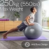 Core Balance Anti Burst Gym Ball 45-85cm with Hand Pump Grey view 4