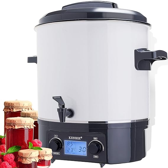 KESSER Einkochautomat 27 Liter Glühweinkocher Glühweinkessel mit Timer | 2000 Watt | Temperatur von 30-100°C | Zeituhr bis 12