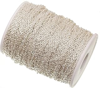 ILOVEDIY 5 Meter Versilbert Metallkette Gliederkette Kabelkette Link Kette zum Basteln Schmuckherstellung