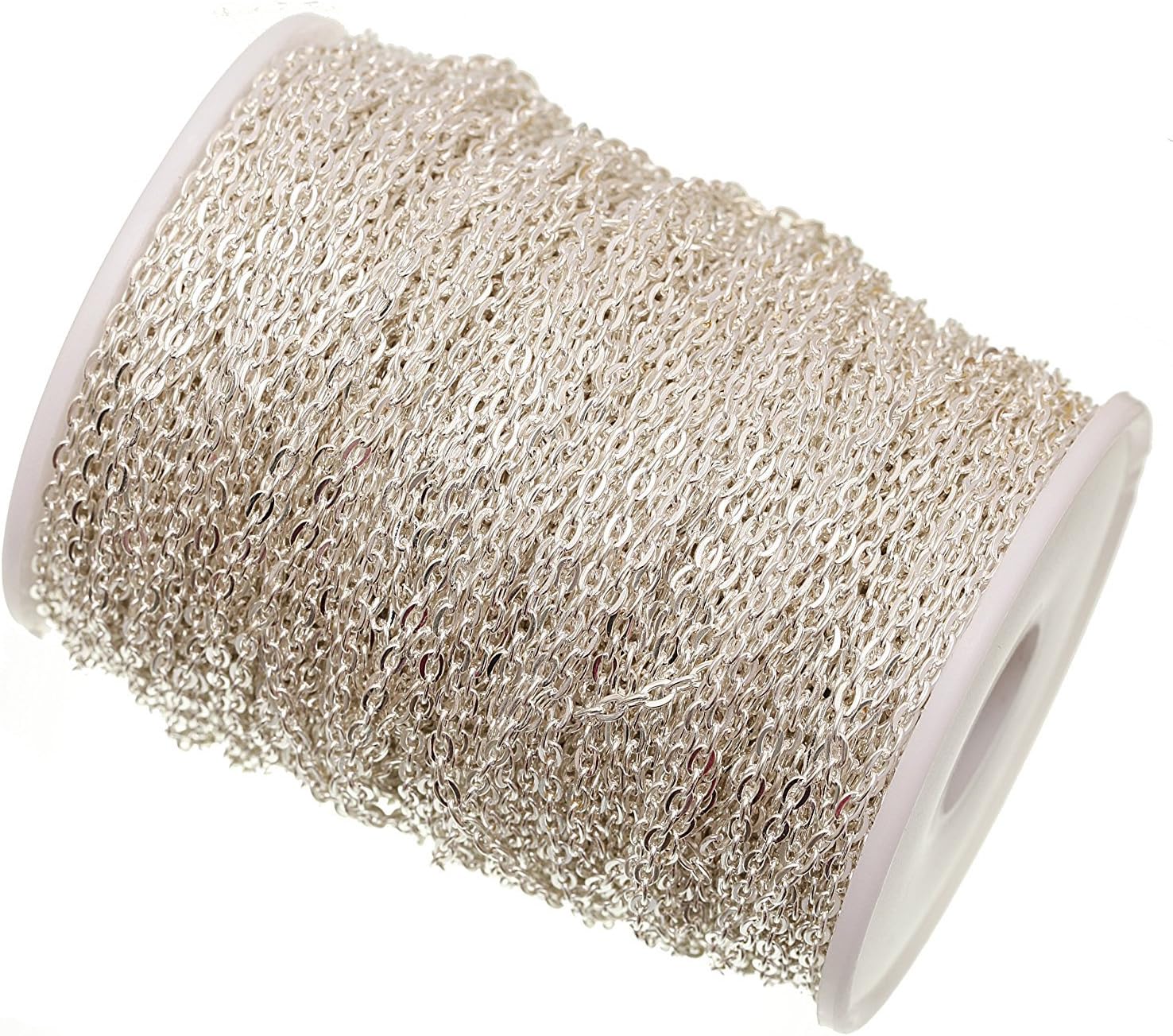 ILOVEDIY 5 Meter Versilbert Metallkette Gliederkette Kabelkette Link Kette zum Basteln Schmuckherstellung