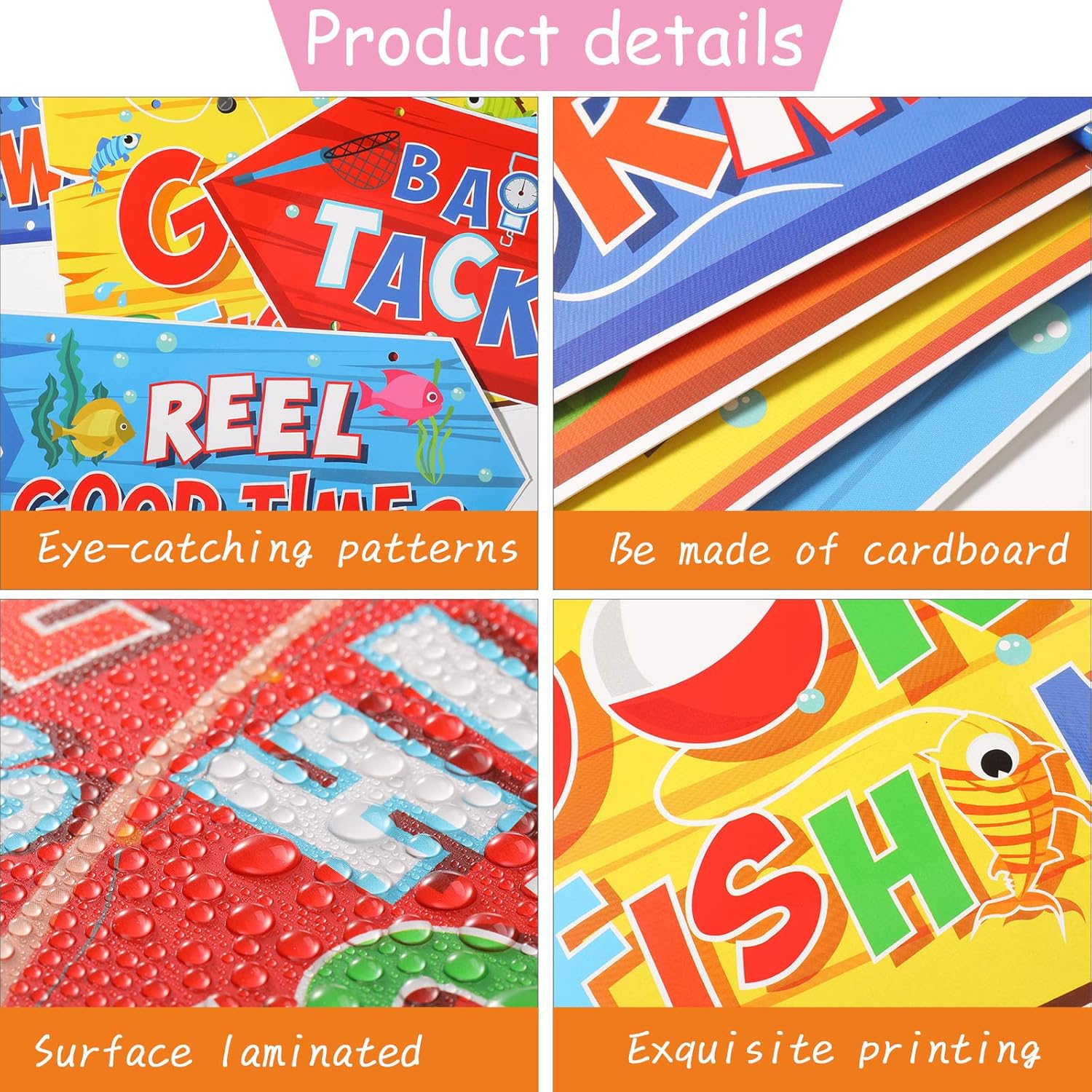 10 Pieces Gone Fishing Party Decorations Signs Little Fisherman Cutouts The Big One Party Directional Welcome Door Banner for Kids Baby Shower Birthday Party Favor Ideas Gone Fishing Theme Supplies: Toys & Games
