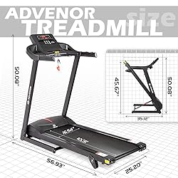 ADVENOR Treadmill Motorized Treadmills 2.5 HP