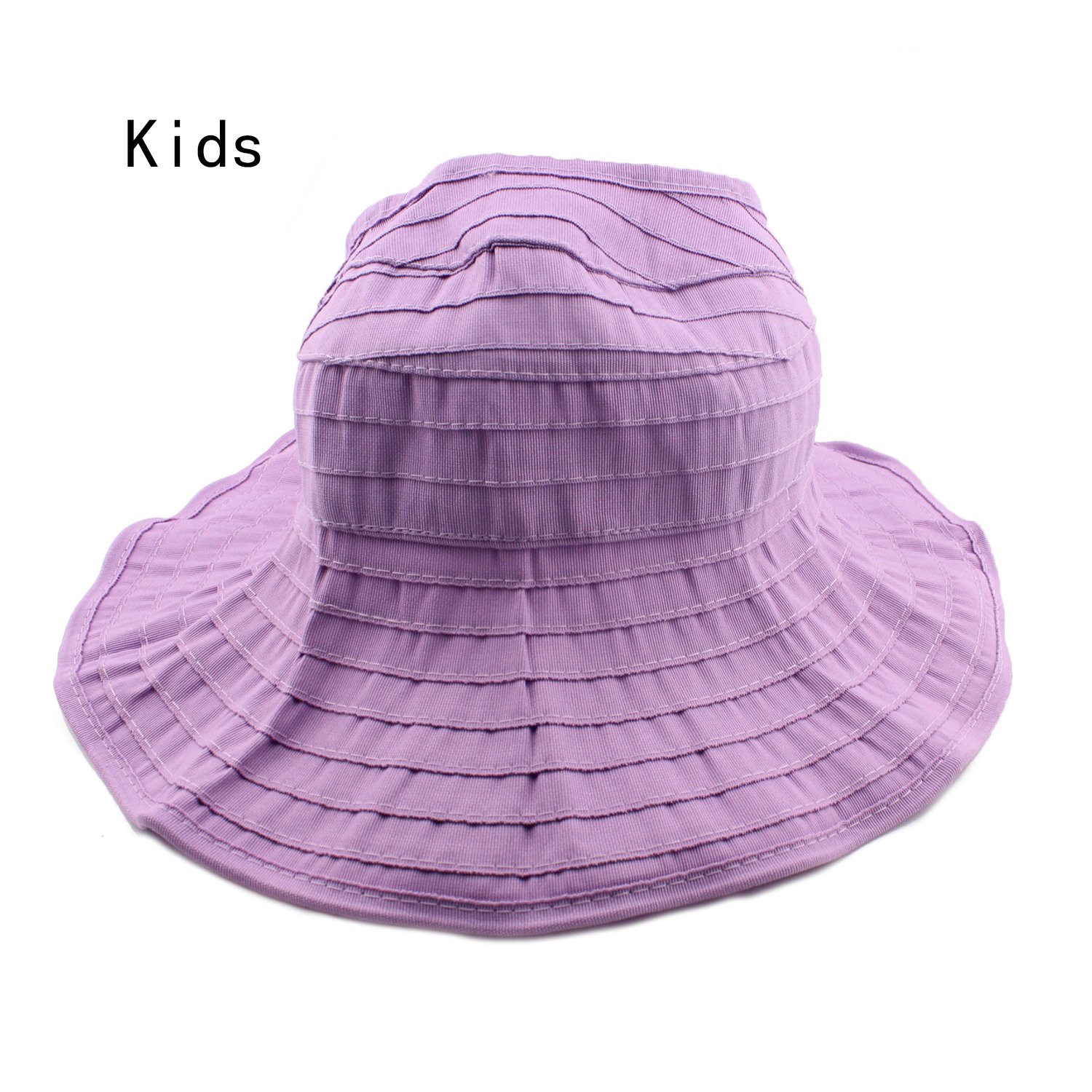 Womens Sun Hat SunJolly Portable Summer Wide Brim UV Protection Floppy Foldable Roll Up Beach Hat and 2PCS Parent-Child Hat for Travel (2PCS Parent-Child, Purple)