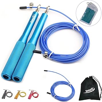 InnoTi Comba Crossfit Hombre y Mujer - Cuerda de Saltar de Alta Velocidad para Boxeo y Fitness - Comba de Aluminio Ligera para Saltos Dobles - ...