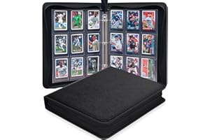 HOMTHY 360 Pockets Toploaders Binder, 9 Pocket Toploaders Trading Card Binder for 3”x4” Rigid Hard Card Holders with Double-Sided Sleeves Fit for Baseball Cards Yugioh, MTC, TCG, Game Cards, Sports Cards
