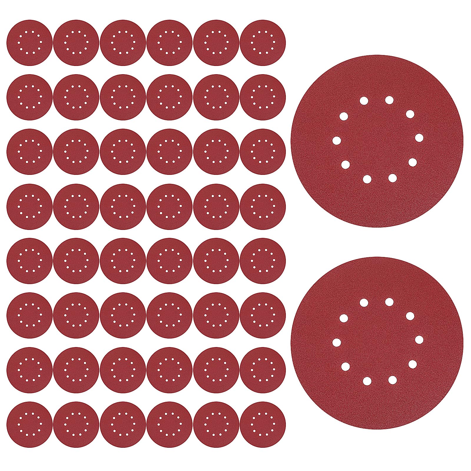Photo 1 of **** ONLY 20 ***** 50 Pack 9 Inch Sanding Disc 10 Hole 120 Grit Hook and Loop Sandpaper Aluminum Oxide Orbital Sander Sandpaper Drywall Sander Pads Round Sanding Discs for ?9" Drywall Sanders Wood Furniture Finishing