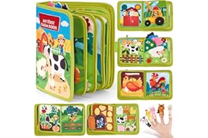 Loopyaura Montessori Busy Board, Montessori Play Board Busy Book for Long Car Rides and Summer Trips Boys Girls (E)