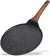 ESLITE LIFE Crepe Pan Pancake Dosa Tawa Pan Nonstick Flat Griddle Frying Skillet Pan for Omelette, Tortillas, Induction Compatible, 11 Inch
