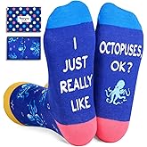 HAPPYPOP Funny Socks for Men Women - Dinosaur Monkey Octopus Raccoon Bee Penguin Lover Gifts