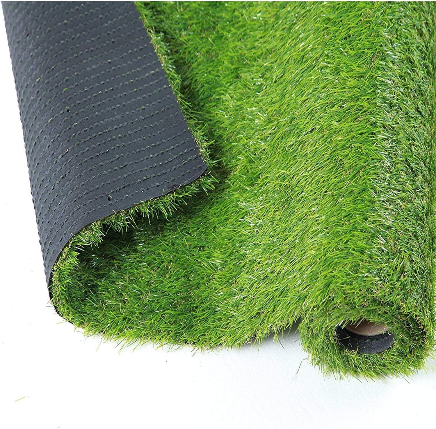 LIEZHE Artificial Grass Rug,Garden Grass Collection Indoor/Outdoor Artificial Solid Grass Design Runner Rug, Lead-Free Fake Grass Dogs Outdoor Decor,Size: 3.3'x 6.7'